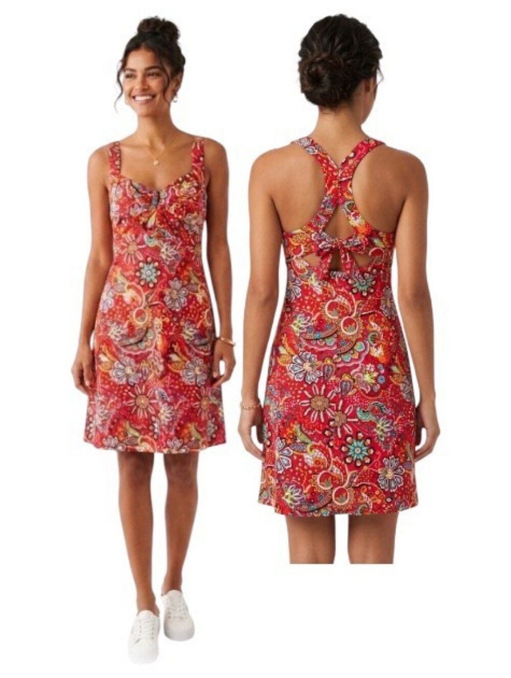 Boho Activewear Sundress Small Racerback Boho Paisley Quick Dry Resort Travel